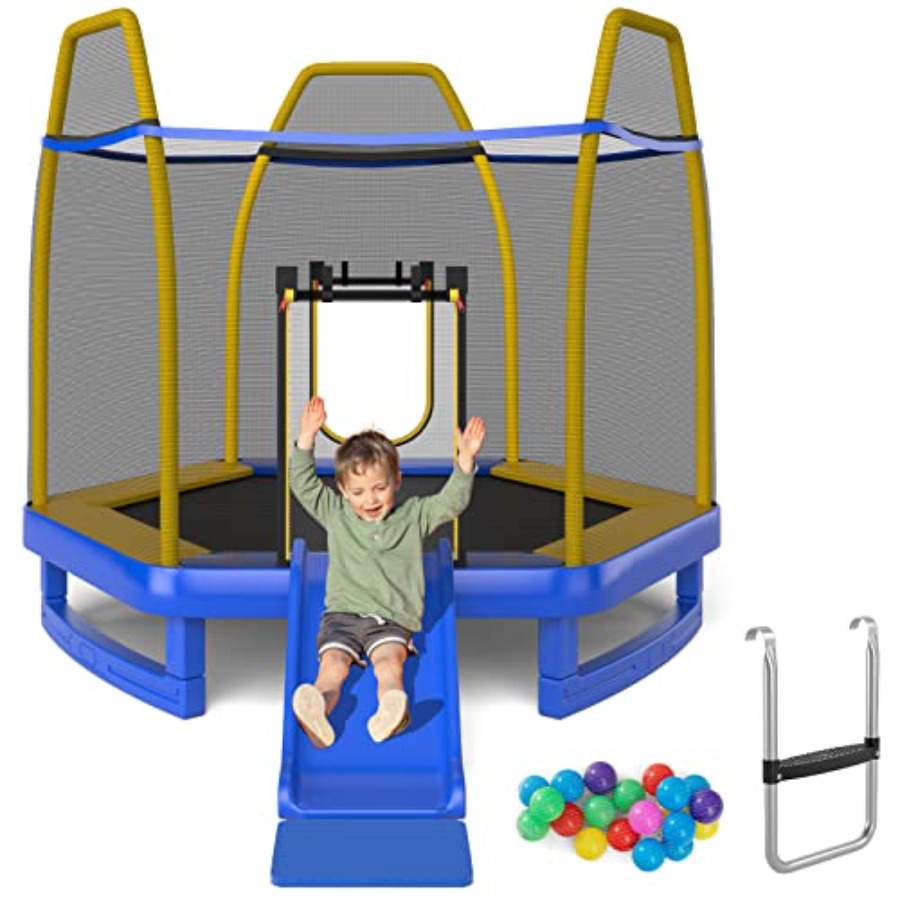 7 FT Trampoline With Ladder Sl - Trampoline Spring Cover ulasan dan harga