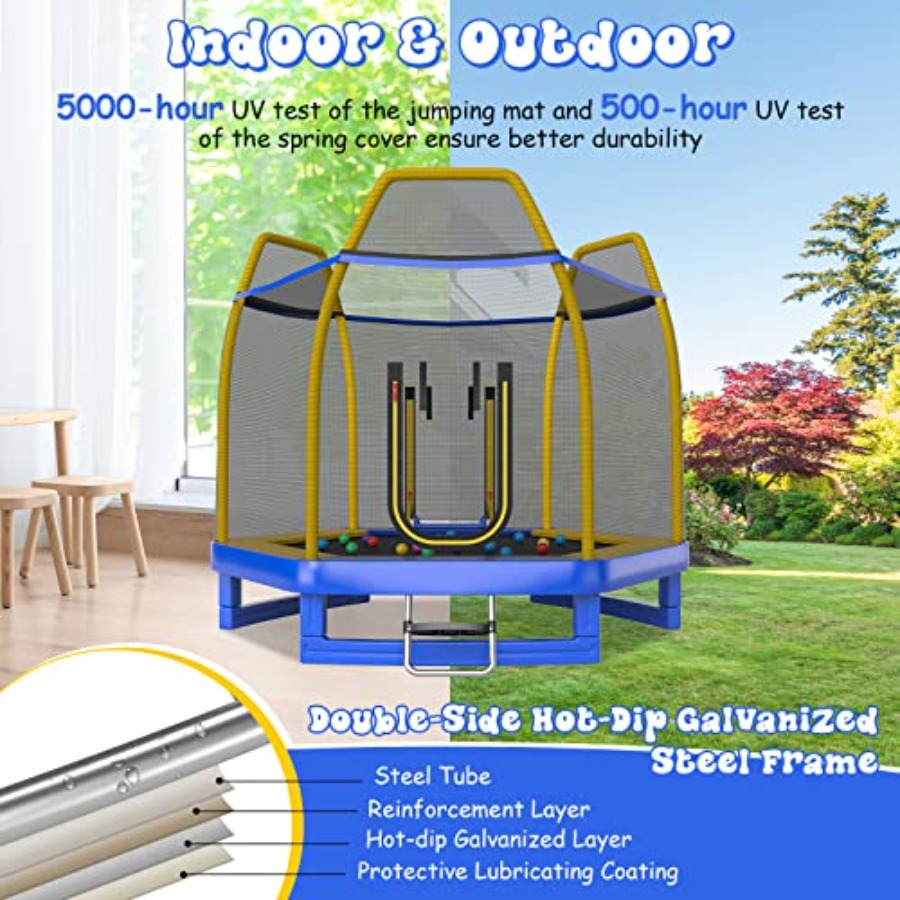 7 FT Trampoline With Ladder Sl - Trampoline Spring Cover ulasan dan harga